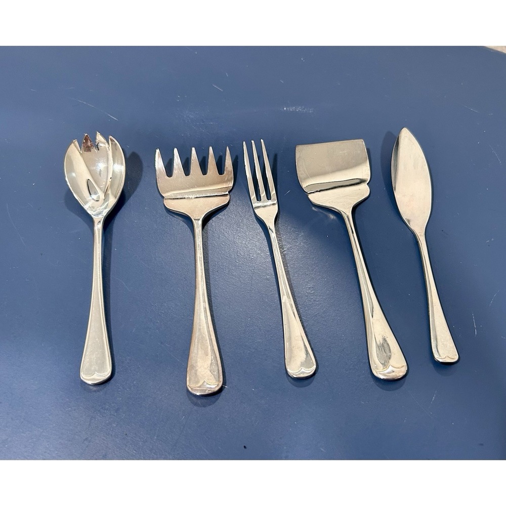 Godinger Japan Silver Plate Hour's D'oeuvres Master Bar Set 5 Pieces Hostess Set